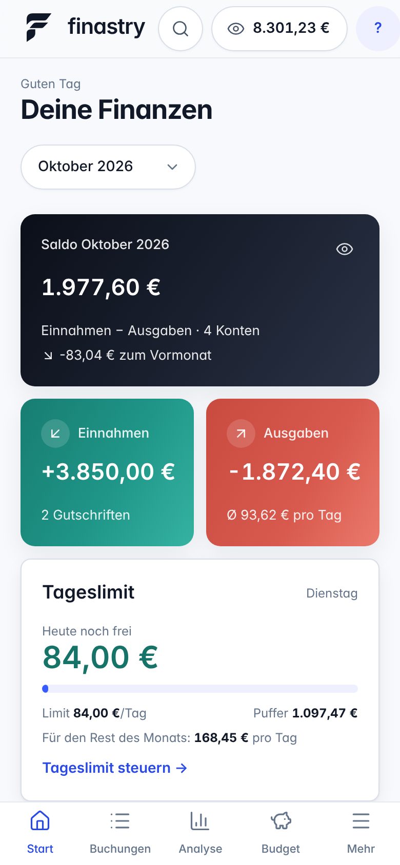 Finastry auf dem iPhone